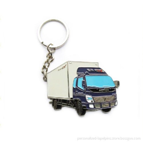The Truck Shape Plating Nickel Metal Keychains For Souvenir Gifts And Promotions